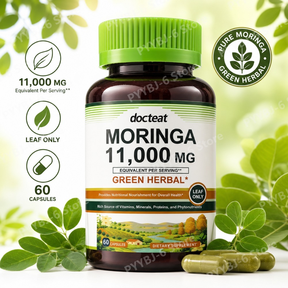 Green Herbal Wellness - 모링가 11000mg 그린 허브 보충제 60캡슐