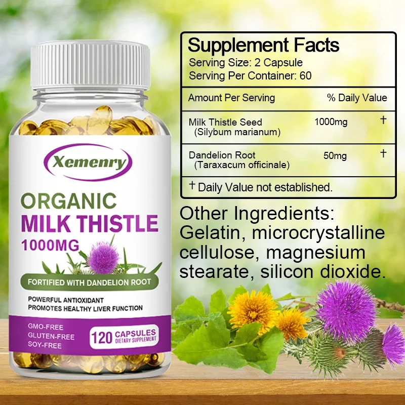 밀크시슬 캡슐 1000mg 실리마린 & 민들레 뿌리 간 - Milk Thistle Silymarin 리뷰 및 가격