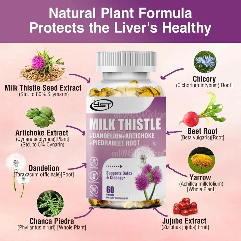 민들레 뿌리, 쓰리슬 추출물, 80% 실리마린이 함유된 - Milk Thistle Silymarin 리뷰 및 가격