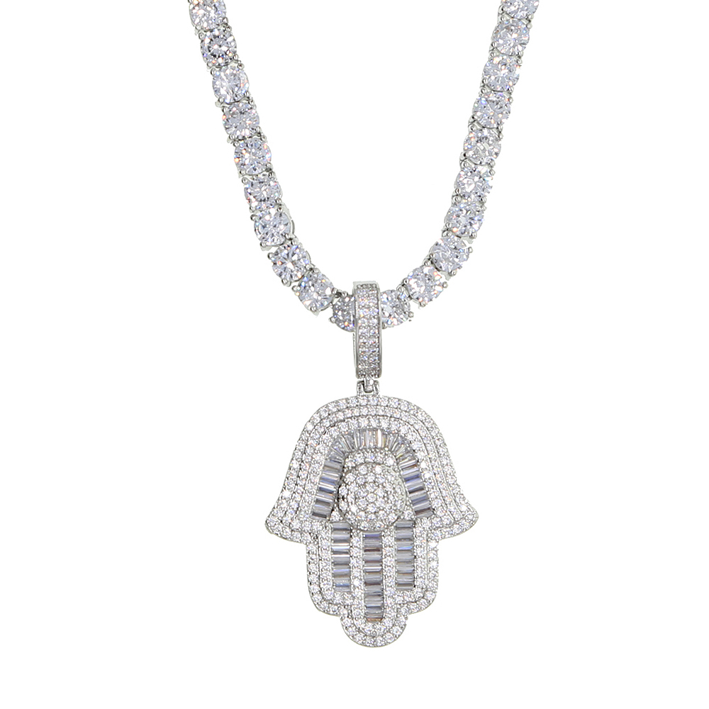 새로운 Hamsa 핸드 펜던트 목걸이 5mm 테니스 체 - Tulsi Holy Basil 리뷰 및 가격